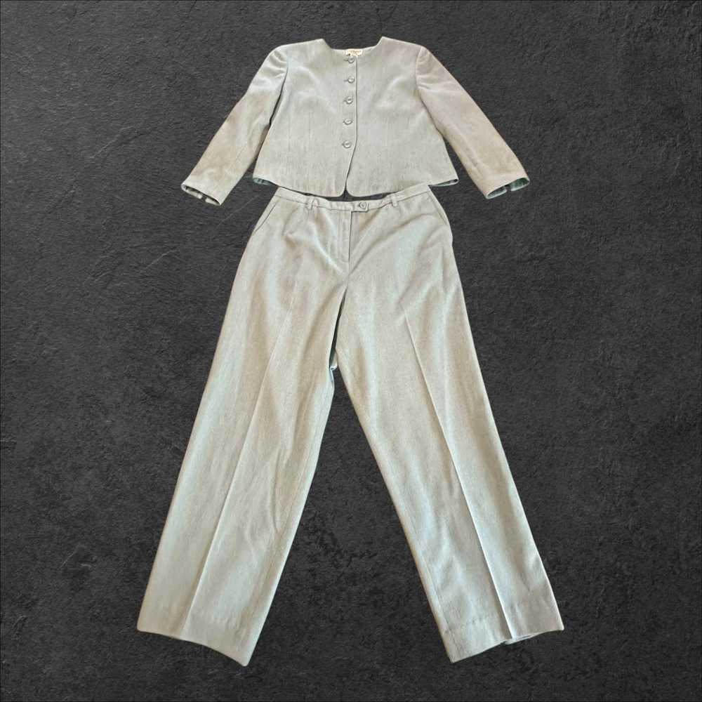 Pendleton Vintage Womens 100% Virgin Wool Pant Suit Light Green Size‎ 16